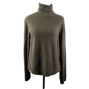 NWT Anthropologie t.la Boho Top Small Green Slub Cotton Turtleneck Long Sleeve